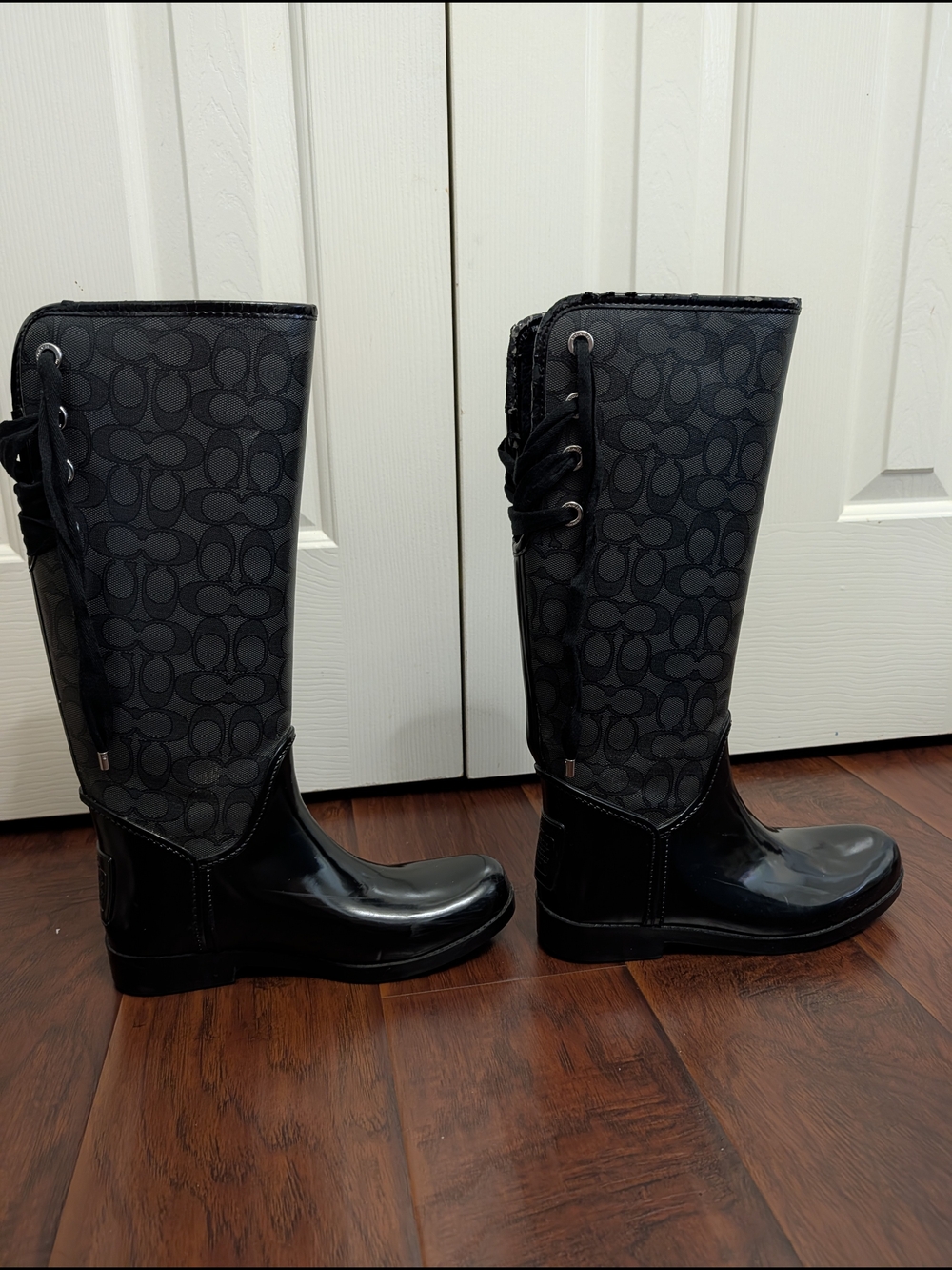 Coach Women's Black Signature Rain Boots